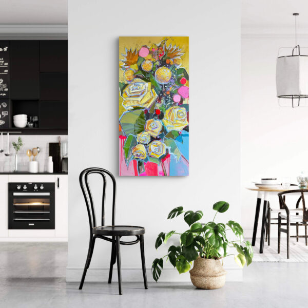Yellow Floral Diptych - Image 7