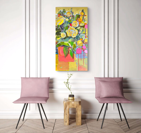Yellow Floral Diptych - Image 6