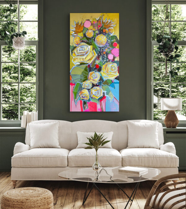 Yellow Floral Diptych - Image 5