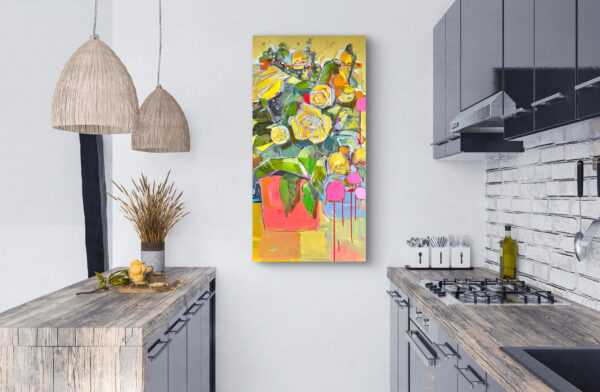 Yellow Floral Diptych - Image 4