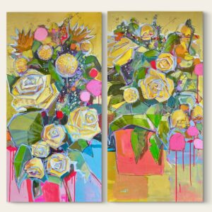 Yellow Floral Diptych