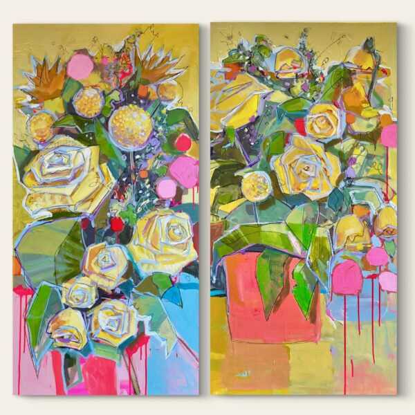 Yellow Floral Diptych